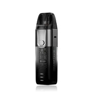 Vaporesso Luxe X Pod Vape Kit in Silver – stylish and futuristic pod system with a transparent black finish, built-in 1500mAh battery, COREX mesh coil technology, and adjustable airflow for versatile vaping.